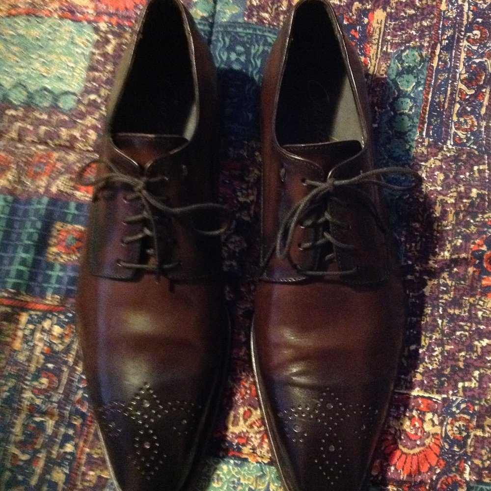 Curatore men's Dark Brown Leather Dress Shoes, made in Italy - 11 - Gently Used